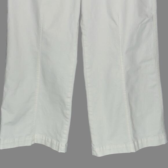 Spanx 1X Seamed Front Wide Leg Jeans Stretch High Rise Core Shaping Ecru White - Picture 6 of 12